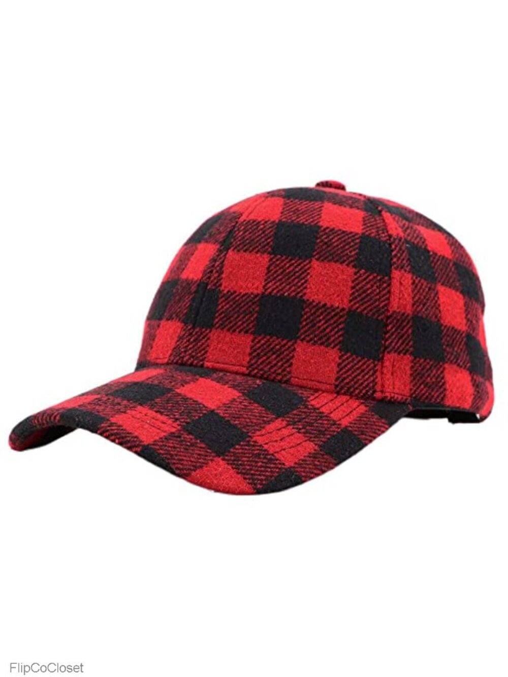 Unisex Classic Checkered Plaid Baseball Cap with Adjustable Metal Buckle